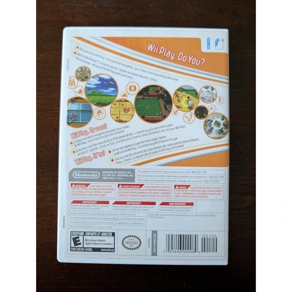 Wii Play (Nintendo Wii, 2007) - Complete CIB w/ Manual & Inserts - Tested